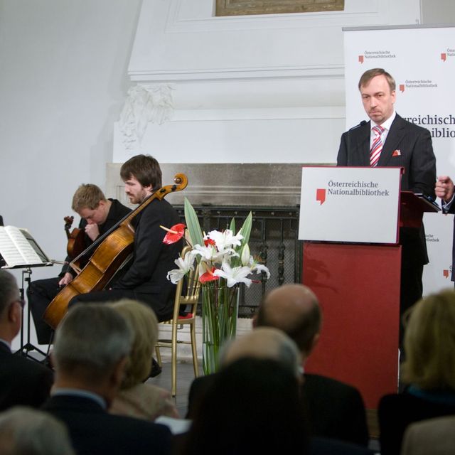 Ausstellungseröffnung in der Österr. Nationalbibliothek durch den poln. Kulturminister B. Zdrojewski