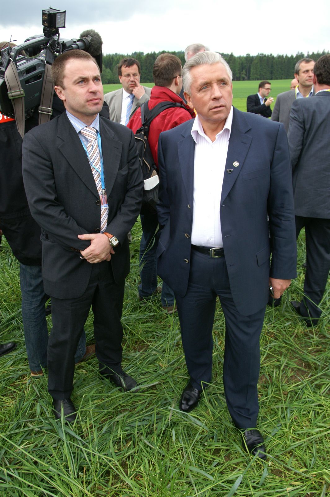 EU-Agrarministertreffen in Krems, mit dem poln. Vizepremier und Landwirtschaftsminister A. Lepper beim ORF-Interview