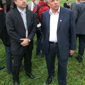 EU-Agrarministertreffen in Krems, mit dem poln. Vizepremier und Landwirtschaftsminister A. Lepper beim ORF-Interview