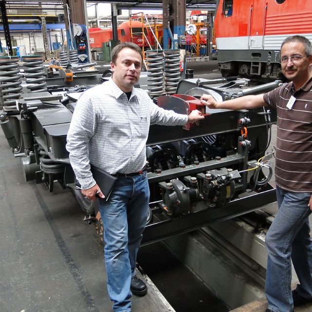 Abnahme eines Drehgestelles für eine polnische Siemens-Lokomotive in Linz